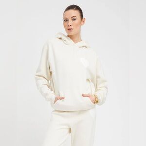 SPRWMN S off white/creme heart hoodie